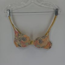 Lily Of France Womens Push Up Bra Multicolor Floral Stretch Underwire Padded 34A - £7.78 GBP