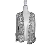 Chico's Womens White Black Paisley Print Open Front Cardigan Sweater Siz... - $27.71