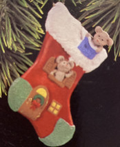 Hallmark Keepsake Ornament New Home 1997 Christmas Stocking House Mice New - $7.69