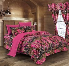 Hi Viz Hot Pink Camo Sheet Set!! Queen Size Bedding 6 Pc Camouflage No Comforter - £34.31 GBP