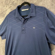 Travis Mathew Polo Shirt Mens Large Dark Blue Performance Golfer Summer ... - $13.89