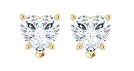 Heart Natural Mined Diamond Studs 14k Yellow Gold (0.76 Ct F SI3-I1 Clar... - $1,482.36
