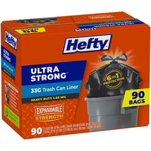 Hefty Ultra Strong Drawstring Trash Bags, Unscented 33 Gal., 90 Ct. - £18.74 GBP