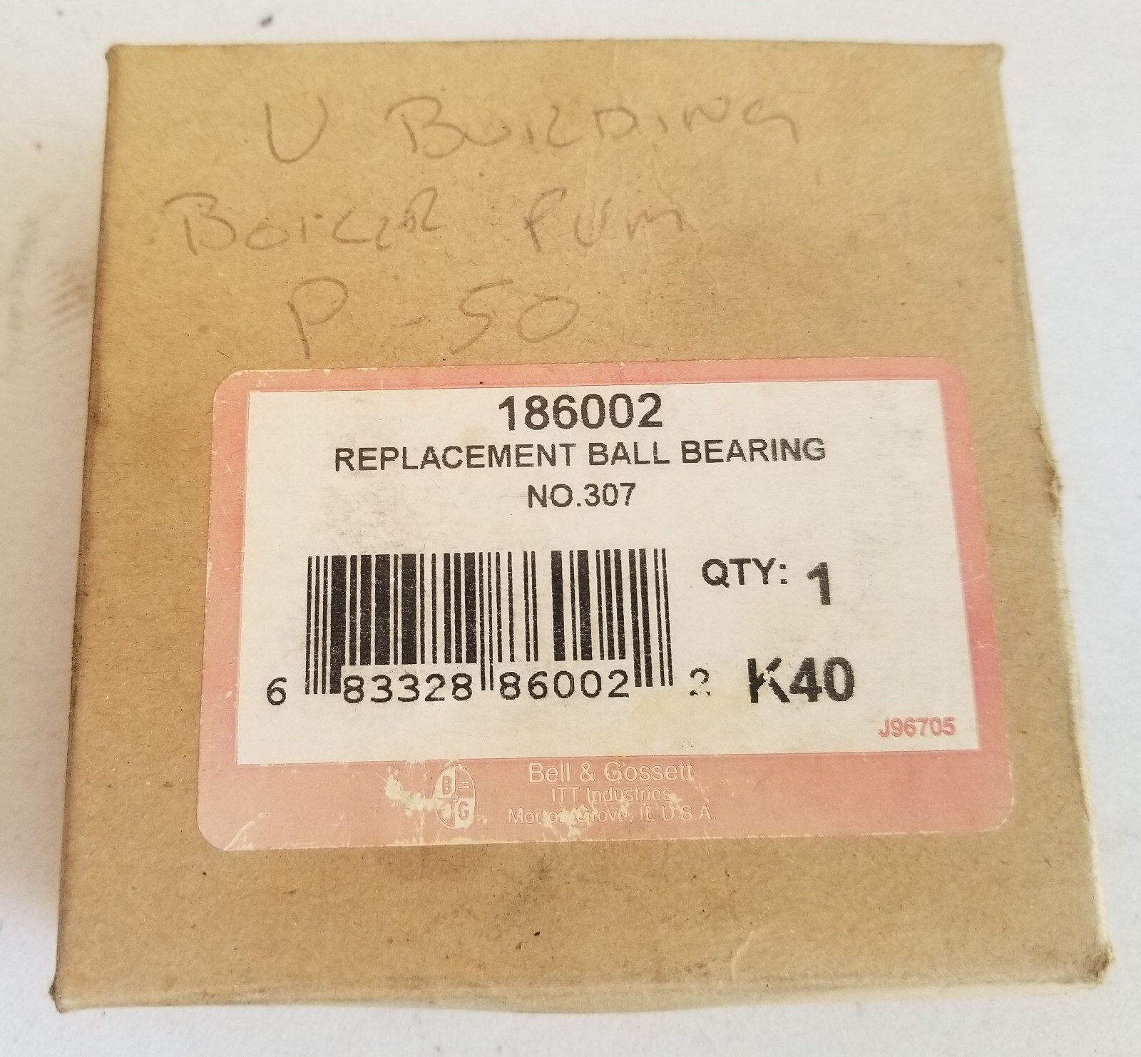 Bell &amp; Gossett (FAG) 186002 Replacement Pump End Ball Bearing No. 307 ~ ... - $137.82