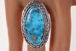 sz8.5 Vintage Navajo Sterling and turquoise ring1 - £166.58 GBP