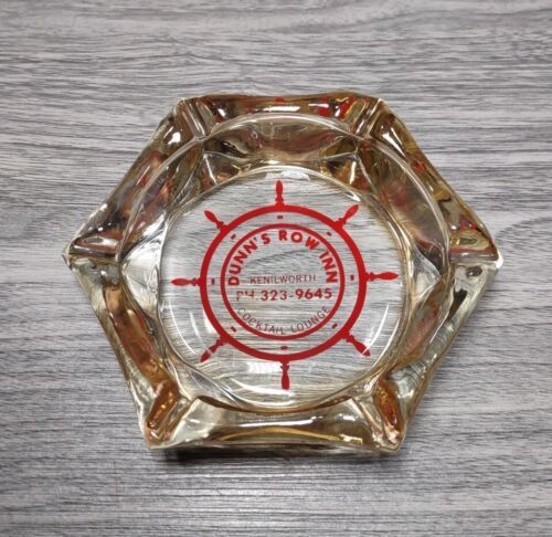 Vintage Translucent Hexagonal Glass Ashtray Mid Century Modern ~ Dunn's ...