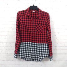 Hem and Thread Shirt Womens Small Red Buffalo Plaid Long Sleeve Button Up Casual - $17.99