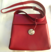 Lamarthe Paris Large Maroon/Red Split Cowhide Leather Crossbody Handbag ... - $148.50