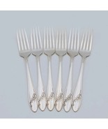 6 pcs Oneida Community Queen Bess II Fork 7.5&quot; Silverplate Tudor Plate F... - $752.24 MXN
