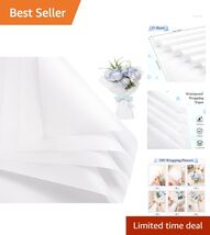 Exquisite 25-Piece Waterproof White Floral Wrapping Paper for Special Oc... - $19.75