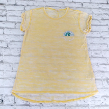 We The Free T Shirt Women Large Yellow Short Sleeve Crew Neck Burnout Make Waves - £12.78 GBP