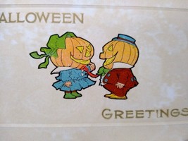 Halloween Postcard Fantasy Goblin Pumpkin Heads Anthropomorphic Gibson Unused - £46.47 GBP