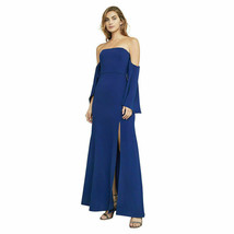 Bcbg Maxazria Royal Blue Simone Crepe Off The Shoulder Gown 4 - £126.41 GBP