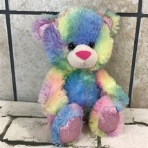 Russ Berrie Jewel Teddy Bear #512 Rainbow Shaggy Shimmer Stuffed Animal Toy - $14.84