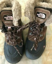 The North Face H.O.T 200 Gram Insulation Boots Girls Sz Us 4 Lace Up Faux Fur - $35.63