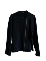 Eileen Fisher Jacket Women&#39;s Size L Black Zipper Stretch Blazer - £30.95 GBP