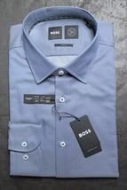 HUGO BOSS Hombre Hank Kent Viaje Delgado Performance Elástico Camisa 43 17 - £50.78 GBP