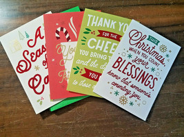 4 Christmas Thank You Mystery Pack Of Hallmark Cards **Value Of Over $11.00!!** - £1.56 GBP