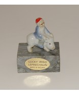 Vintage Irish Leprechaun Sitting on a Pig Figurine on  Connemara Green M... - $39.90