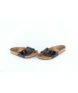 Vintage Birkenstock Womens Size 8 Patent Leather Buckle Strap Sandals Black - $49.45