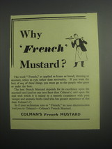 1948 Colman's French Mustard Ad - Why French Mustard? - £14.73 GBP