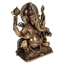 GANESHA STATUE 5.5&quot; Hindu Elephant God Lord of Prosperity Fortune Bronze Resin - £47.91 GBP