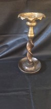 Vintage twisted heavy brass and possibly bronze candlestick holder  - £11.78 GBP