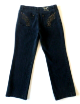 V CRISTINA Women&#39;s Designer Jeans 14 (34-30.5 measured) Embellished Stretch - $16.34