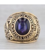 3Ct Oval Lab Created Amethyst US Naval Academy Aggie Ring 14k Yellow Gol... - £93.88 GBP
