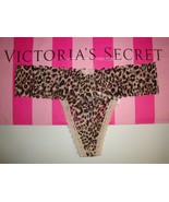 NEW VICTORIA&#39;S SECRET THE LACIE LACE-UP THONG PANTY CHEETAH SIZE L - $234.02 MXN