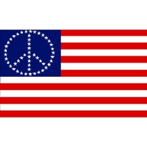 Peace Symbol American Flag with Grommets 3ft x 5ft - £12.04 GBP