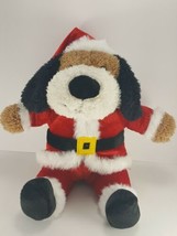 Dan Dee Brown White Plush Dog Christmas Santa Suit Hat Collectors Choice... - $17.81