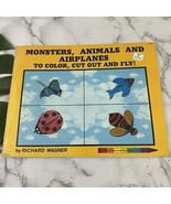 Vintage 1976 Monsters Animals Airplanes Color Cut Fly Craft Book Blank W... - $481.70 MXN