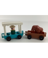 Fisher Price Little People Zoo Train Tram Goat Figure Zookeeper Lot Vint... - $38.93 CAD