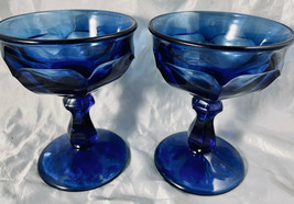 Cobalt Blue Short 2 Stemware Sherbet Goblets Glassware 4-5/8&quot; NEW - £19.32 GBP