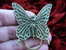 (E-435) Woman butterfly fairy with wings Eyeglass pin pendant ID badge holder - £15.68 GBP