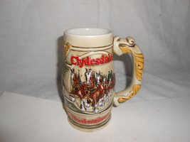 Budweiser 1983 Holiday Beer Stein Snowy Wheat Hop Clydesdale Ceramarte B... - £8.82 GBP