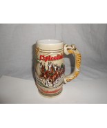 Budweiser 1983 Holiday Beer Stein Snowy Wheat Hop Clydesdale Ceramarte B... - €9,74 EUR