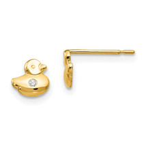 14k Madi K CZ Children&#39;s Duck Post Earrings GK849 - £60.32 GBP