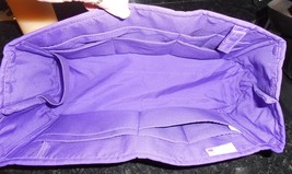 Dark Purple Multi Pocket Handbag Bag Insert Organizer Large Size With Snaps - £19.98 GBP