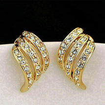 1.60CT Simulated Diamond Anniversary Wedding Stud Earring 925 Silver Gold Plated - £85.62 GBP