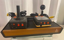 Atari System CX2600A 4-Switch Woodgrain Console 2 Joystick Controllers &amp;... - $108.90