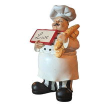 Vintage Country Happy French Chef Resin Figurine Home Cafe Sign Live Bre... - $12.19