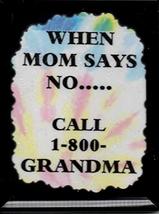 When Mom Says No Call 1-800 Grandma 3&quot; x 4&quot; Framed Sparkling Refrigerator Magnet - £3.95 GBP