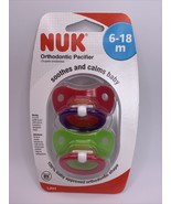 NUK Latex Orthodontic Pacifiers Size 6-18 m Pink Green 2 Pacifiers - £17.46 GBP