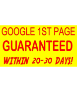 Google 1st Page Rank GUARANTEED Within 20-31 days - $107.99