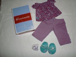 American Girl Doll Purple Peacock Pajamas Set W/Slippers &amp; Hairbands F5337-RFCA - £19.60 GBP