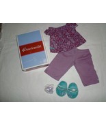 American Girl Doll Purple Peacock Pajamas Set W/Slippers &amp; Hairbands F53... - £19.60 GBP