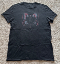 John Varvatos Men&#39;s Butterfly Skeleton Graphic Crew Neck Black Tee Size ... - $42.98