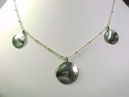 DESIGNER STERLING SILVER NECKLACE with Dimensional Round Dangles - £43.24 GBP